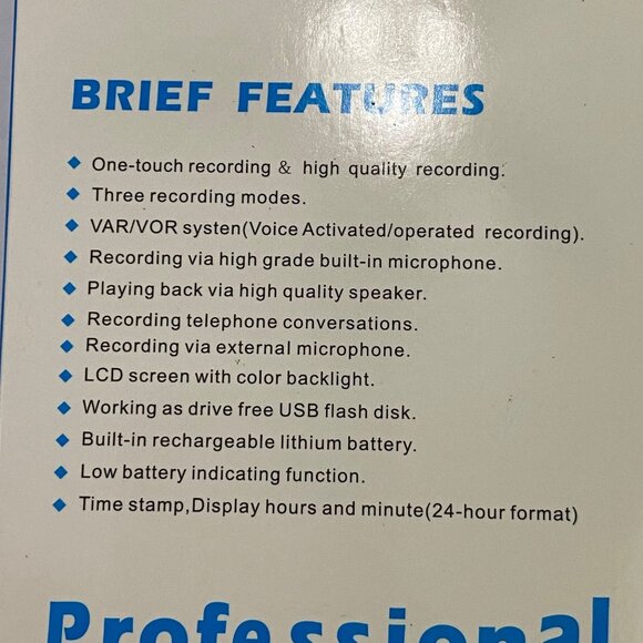 Digital Voice Recorder TT-1 USB Recorded File in WMA MP3 Format Audio Recording - Picture 6 of 7